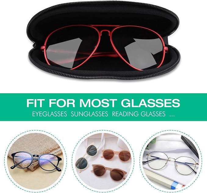 MoKo Sunglasses Soft Case Ultra Light Neoprene Zipper Eyeglass Case for Men Women - Image 3