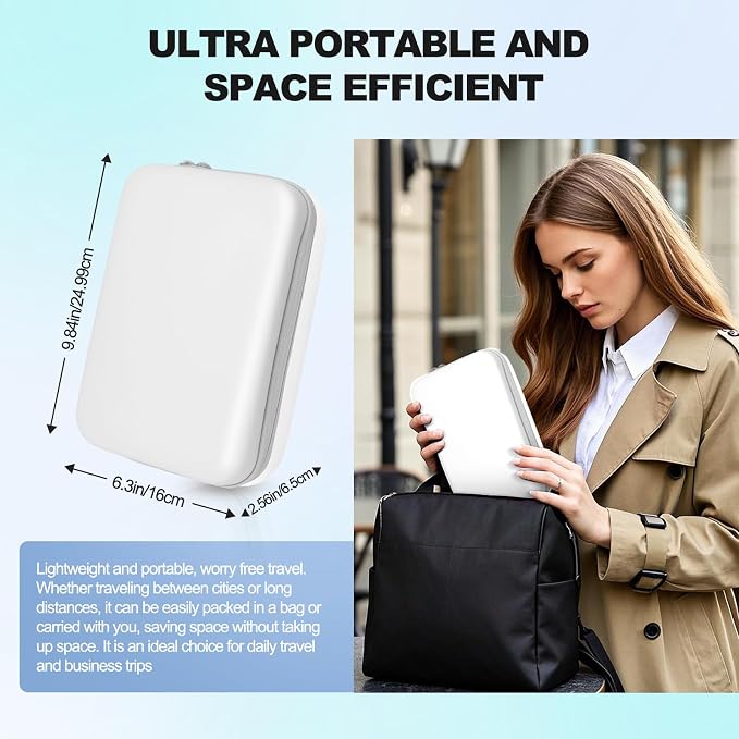 Hard Travel Electronic Organizer Case for Power Bank Chargers Cables USB Flash Drive SD Card Electronics & Backpack Organizer Travel Case Small Portable Accessories Bag, white - Image 6