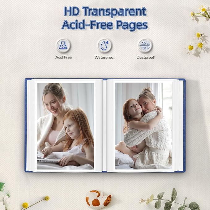 Popotop Photo Album 4x6-100 Photos Photo Books with 100 Vertical Pockets,Linen Cover Albums for Family Wedding Anniversary Baby Vacation Pictures - Image 3