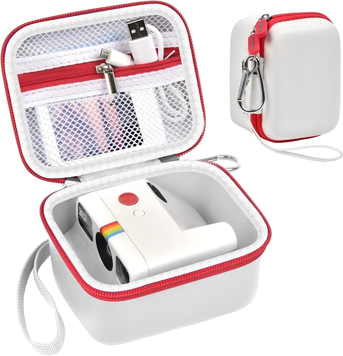 ANKHOH Case for Polaroid Go Gen 2/3, for Polaroid Go 9035/9071/9070 | PU shell with padded interior and removable wrist strap stores film, photos and cables, Case Only by Ankhohstoragehardcase