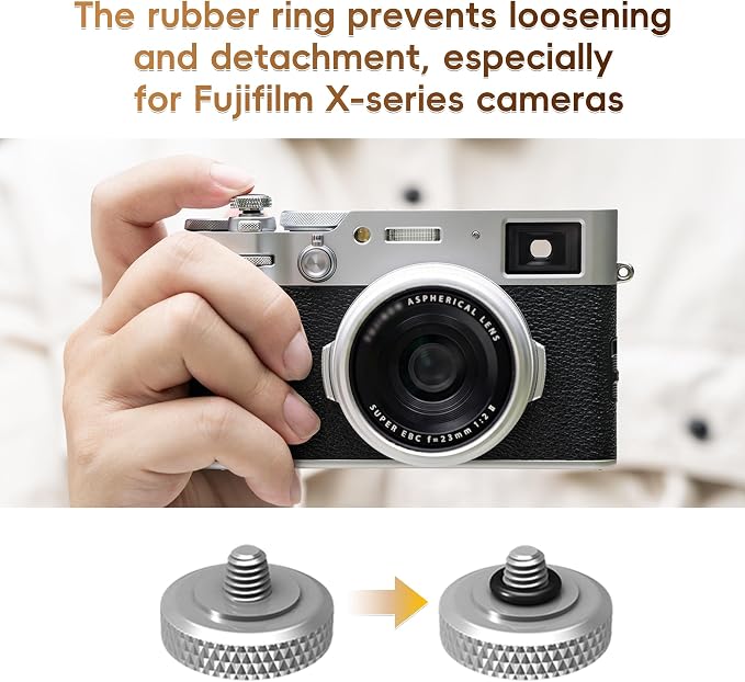JJC Camera Soft Shutter Release Button for Fuji Fujifilm Leica Nikon Sony | Silver Shutter Button for Fujifilm X100VI X-T50 X-T30 III II X-T5 X-E5 X-M5 X Half Leica Q3 M10 M9 Nikon Zf Df F3 Sony RX10IV - Image 6