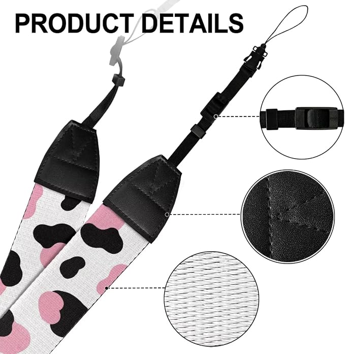 Coldinair Black Adjustable Camera Strap Universal Neck & Shoulder Soft Padded Strap for All DSLR Cameras,Binoculars - Image 7