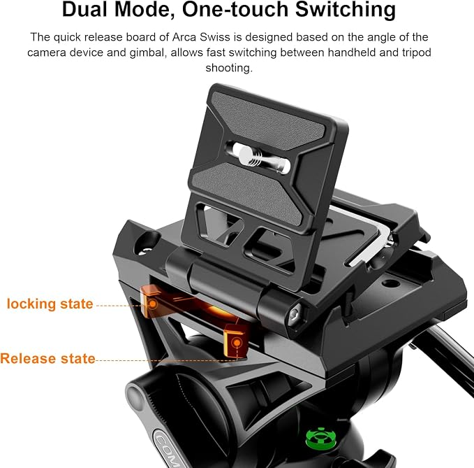 COMAN EX300 Foldable Camera L Bracket, Universal L-Shaped Vertical Horizontal Camera Quick Release Plate, for DSLR, Camera, Mirrorless, Gimbal, Tripod, Monopod - Image 4