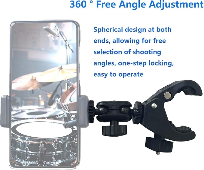 Bike Handlebar Camera Mount with 1/4" Screw Camera Clamp,Adapter for Gopro for Hero for DJI Osmo for Insta360 X5 X4 X3 X2 Motorcycle Bicycle Action Cam Dash GPS Field Monitor Lights - Image 4