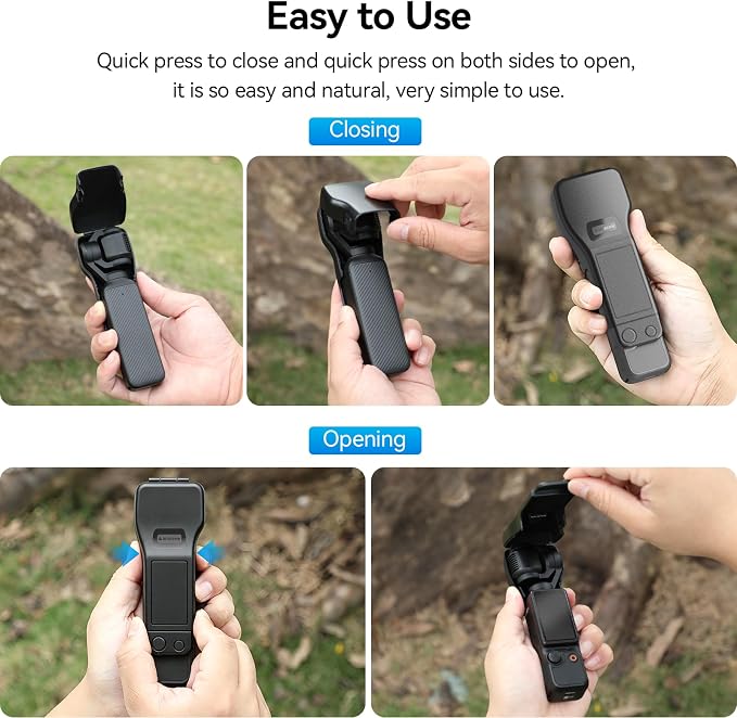 AMAZEAR Gimbal Screen Protective Cover for DJI OSMO Pocket 4/3/Xtra Muse, Pocket4 Accessories Portable Lens Cap Hard Case with Soft Lining for Carry/Protection/Storage, Quick Open/Close, Light-Pink - Image 7