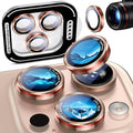 Uyiton for iPhone 13 Pro Max/13 Pro Camera Lens Protector | Unique Lines Text Design, Case-Friendly, Military-Grade Sapphire Glass Metal Camera Cover, Easy to Install, Gold+Red by Uyiton