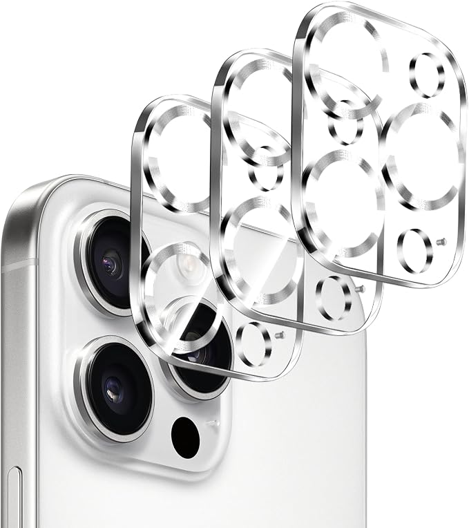 Dengduoduo 3 Pack Camera Lens Protector for iPhone 16 Pro 6.3 inch and 16 Pro Max 6.9 inch, Tempered Glass, Ultra HD, 9H Hardness, Anti-Scratch, Case Friendly [No Affect on Night Shots] by Dengduoduo