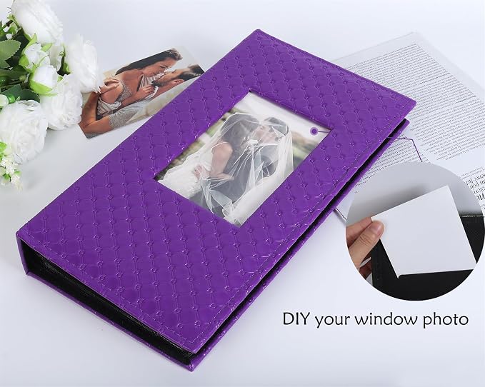 RECUTMS Photo Album 4x6 Pictures, 300 Pockets Large Capacity Picture Album | Acid-Free Black Pages, Leather Cover, Horizontal Pockets, Custom Photo Cover, Perfect for Wedding, Family&Trave - Image 3