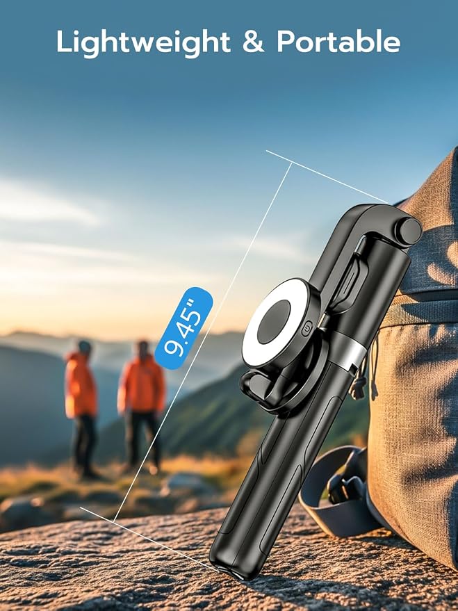 USKEYVISION 49'' Magnetic Selfie Stick Tripod with Light & Remote (SPT-02) | 360° Rotatable Magnetic Tripod with Ring Light for iPhone & Android, Content Creator Essentials for Tiktok Video Recording - Image 9