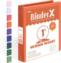 BinderX Extra Durable 3 Ring Binder, Round Rings 1 Inch Binder | Fits 175 Sheets of 8.5x11 Paper, Customizable View Cover with Inside Pockets, Cute 1" Binders, 1 Inch 1 Pack, Orange by Sooez