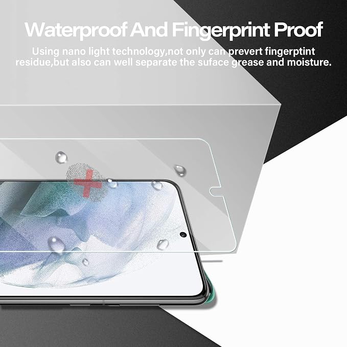 Galaxy S21 Tempered Glass Screen Protector + Camera Lens Protector [ 2 + 2 Pack ][Case Friendly] [Anti-Scratch] [Ultrasonic Fingerprint Unlock] Clear HD Glass Protective Film for Samsung Galaxy S21 - Image 5