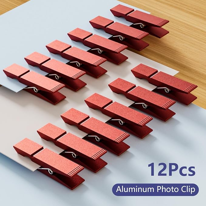 Grid Wall Hooks Clips, 12pcs Gridwall Accessories Oil Painting Sign Panel Hanging Display Siding Clips for Retail Art Exhibition Workspace Organization Storage Displays (Red) - Image 7