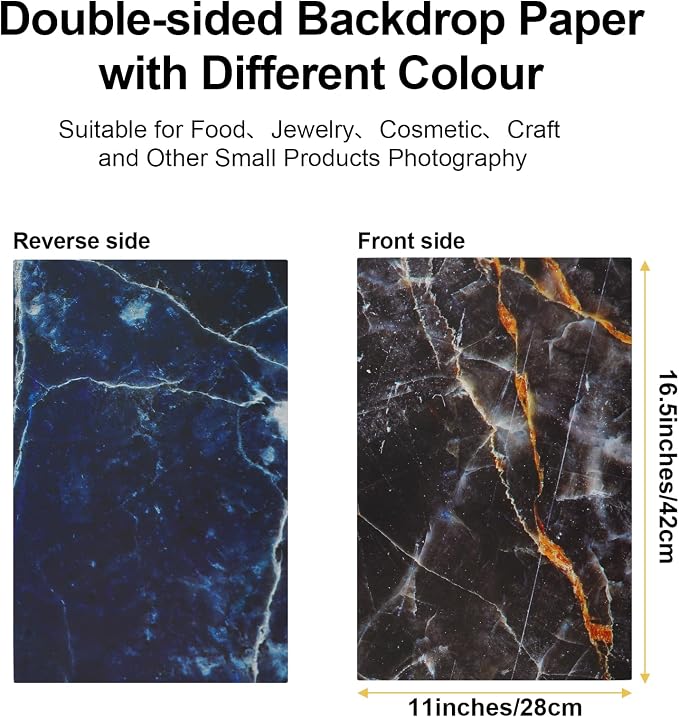 12PCS 12Patterns Product Photography Backdrops,Photo Backdrop Double Sided | Marble and Tile Photo Background（16.5X11inch） - Image 7