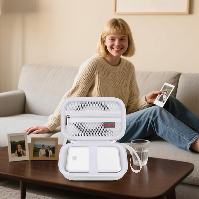 Elonbo Camera Carrying Case for KODAK Step Instant Smartphone Photo Printer | KODAK Step Portable Mini Color Wireless Mobile Printer Hard Travel Bag, Instant Color Picture Printer Storage Holder, White - Image 7