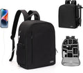 Cwatcun Professional Camera Backpack - Waterproof DSLR/SLR/Mirrorless Camera Case - Compatible with Sony, Canon, Nikon - Large Black by FocusonCameraBag