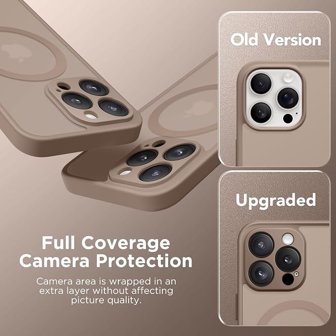 CAPRARO for iPhone 16 Pro Case, Compatible with MagSafe | Upgraded [Full Camera Protection] Protective Translucent Matte Women Girl Magnetic Phone Case Cover, Withered Brown - Image 6