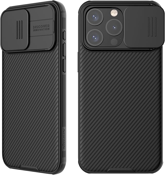 Mangix for iPhone 15 Pro Max Case with Camera Cover,Slim Fit Thin Polycarbonate Protective Shockproof Cover with Slide Camera Cover, Upgraded Case for Apple iPhone 15 Pro Max 6.7inch Black by Mangix