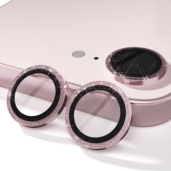(3 Pack) Orzero Camera Lens Protector for iPhone 17e / iPhone 16e, [EZ Install] [Case-Friendly] 9H Tempered Glass Bling Lens Cover Accessories, Military-Grade Shockproof, HD Clarity Anti-Glare - Glitter Pink by JumpIntoOrzeroLet%E2%80%99sExploreLikeNeverBefore