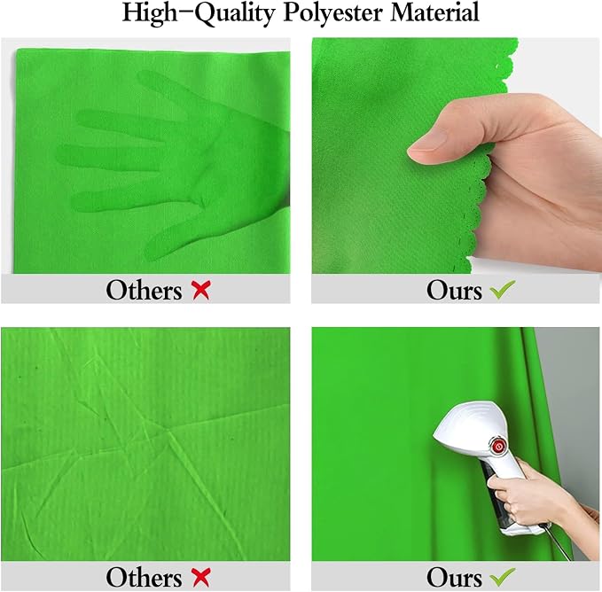 Green Screen Backdrop for Photoshoot, Fabric 8x10ft | Polyester Studio Photo Backgrounds, Non Reflective, Easy to Hang, for Portrait Photography, Live Streaming, Video Creation - Image 6