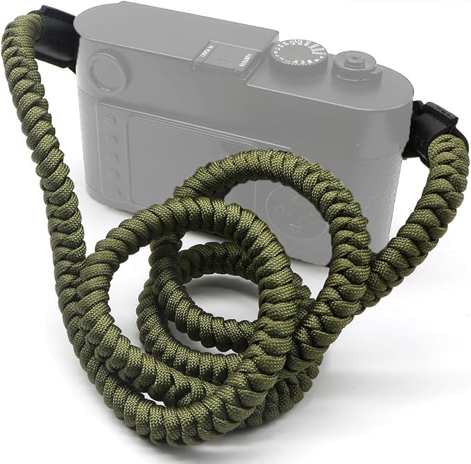 Paracord Woven Camera Neck Shoulder Strap Belt Hand Compatible with Canon Nikon Sony Olympus Pentax Fujifilm Panasonic SLR DSLR Digital Mirrorless Cameras 36inch Green - Image 4