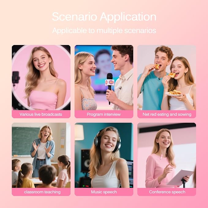 Wireless Lavalier Lapel Microphone for iPhone, iPad, mini Video Recording Mic for Interview Video Podcast Vlog YouTube & Livestream, Noise Reduction, Plug & Play (Pink) - Image 6
