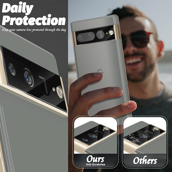 Orzero (3 Pack) Camera Lens Protector Compatible for Google Pixel 7 Pro 5G 6.7 inch, Protector de Cámera Tempered Glass 9 Hardness HD Anti-Scratch Case Friendly Does not Affect Night Shots - Image 3