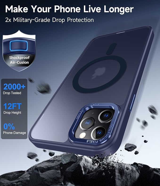 LeYi for iPhone-11-Pro Case Blue with Screen Protector X2 + Camera Cover X2[ MagSafe Compatible] Magnetic iPhone 11procase Military-Grade Protective Cases for iPhone 11Pro i Phone 11 Pro, Matte Blue - Image 4
