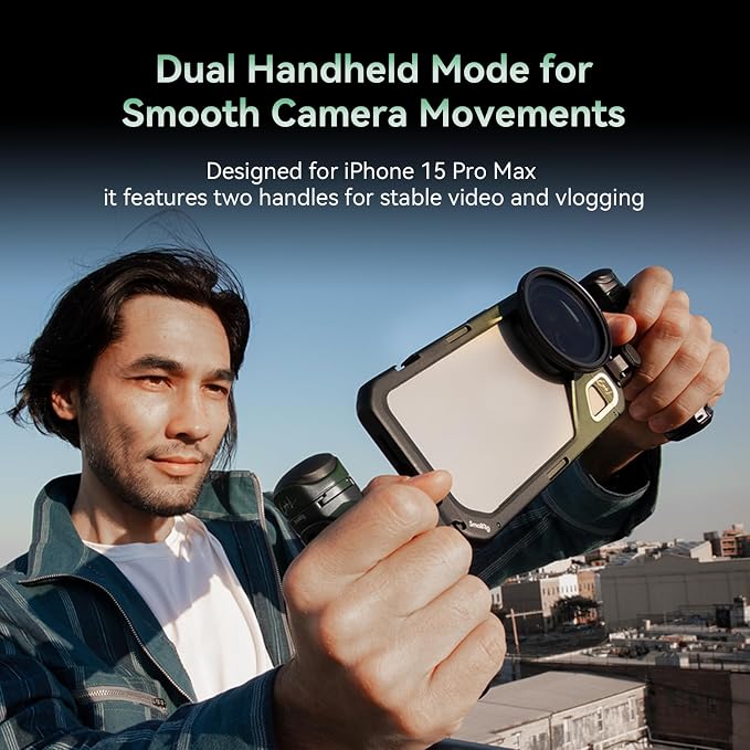 SmallRig x Brandon Li Mobile Video Kit for iPhone 15 Pro Max with Wireless Quick Release Handles, Upgraded 67MM Magnetic VND Filter, 67MM Filter Adapter, Phone Rig for YouTube Video Recording - 4407B - Image 6