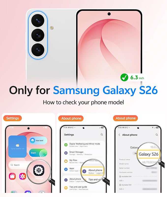 FNTCASE for Samsung Galaxy S26 Case, Fit for Magsafe, with Screen Protector | Full Camera Protection, Translucent Matte, 14FT Military Grade Drop Proof, Shockproof Protective Phone Cover, Light Pink - Image 2