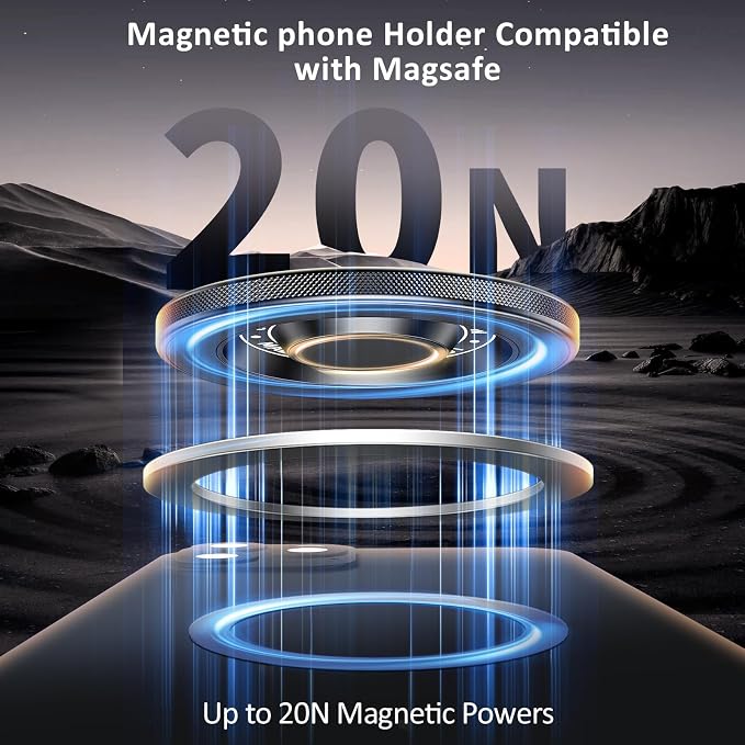 Mic Stand Phone Holder Aluminum Compatible with Magsafe iPhone 16/15/14/13/12 Plus Pro Max Series, Side Mount Cellphone Music Stand Holder for Microphone, 360° Swivel Tilt Adjustable Mic Phone Mount - Image 4
