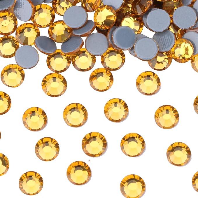 Jollin Hotfix Rhinestones Flatback Crystal Gems 4.8mm SS20, Topaz | 1440pcs Hot Fix Crystals Glass Rhinestones for Bedazzling, Crafting, Clothes, Shoes & Accessories DIY Decoration - Image 2