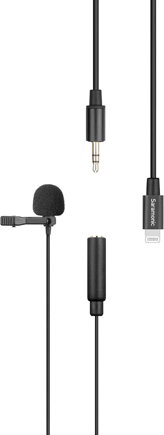 Saramonic LavMicro U1A Lavalier Lapel Microphone with Lightning for iPhone, or iPad with a Built-in 6.6-Foot (2m) Cable for Vlogging, Interviews, YouTube, TikTok, Live Streaming by Saramonic