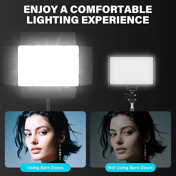Led Video Light Panel Light with Barn Doors, 4000mAh Rechargeable - Image 6