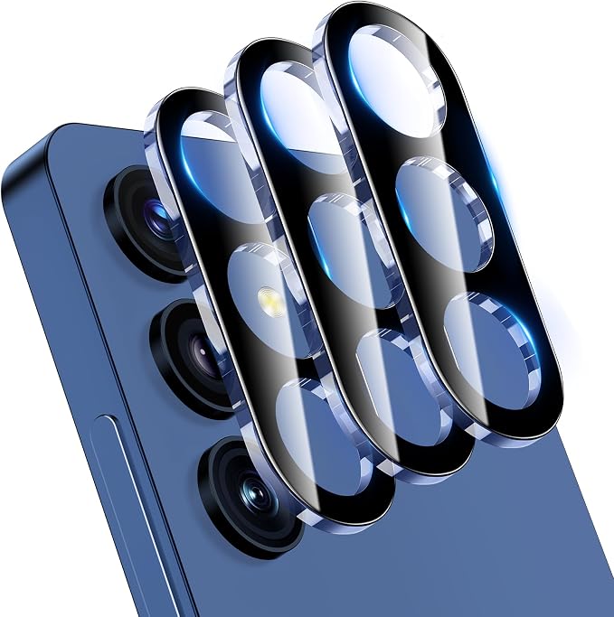 YWXTW 3 Pack Camera Lens Protector for Samsung Galaxy S25 Plus 6.7 Inch, 9H Tempered Glass Ultra HD [No Impact on Night Shots] S25 Plus Lens Protector, Anti-Scratch No Bubbles by YWXTW