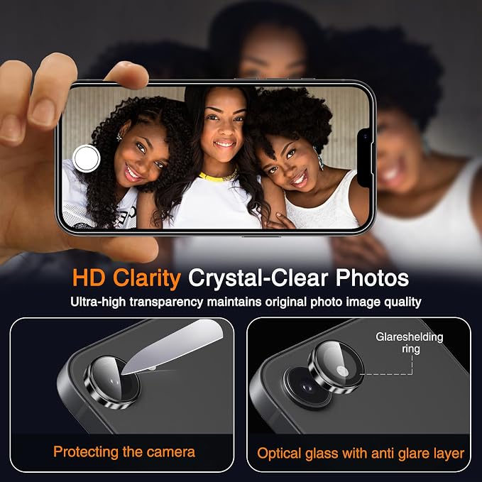 Wiaocit Tempered Glass Screen Protector for iPhone 16e/iPhone 17e | 3+3 Pack, 9H Hardness, Camera Lens Protector, Installation Frame, Bubble Free, Case Friendly - Image 6