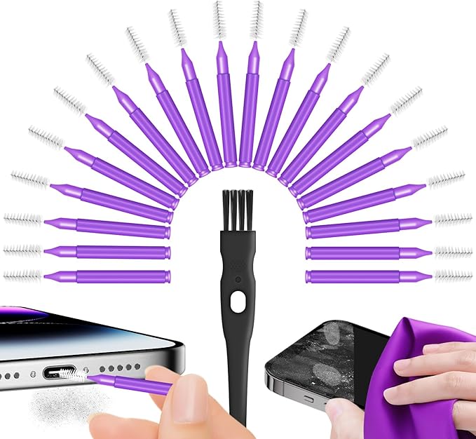 Cleaning Kit for Cell Phone and Headphone Charging Port, USB C, Speaker | Cleaner Tool Fit for iPhone 16 15 14 13 Samsung, Professional Cell Phone Port Cleaning Kit for Lightning & Type C by midukit