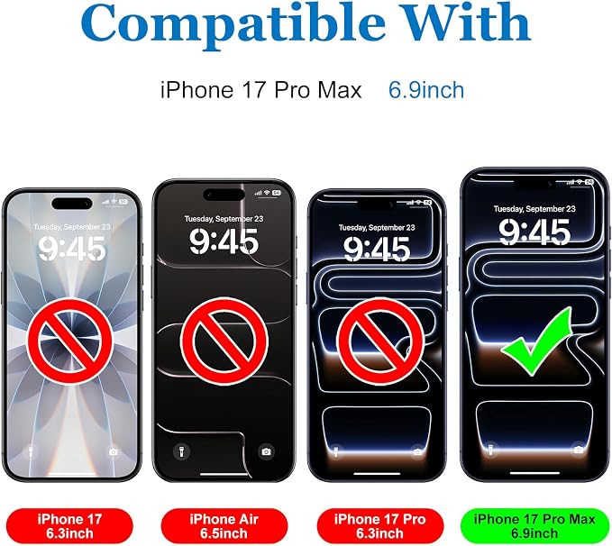 Mothca 2 Pack Matte Glass Screen Protector for iPhone 17 Pro Max[6.9 inch] + 2 Pack Camera Lens Protector, Anti-Glare & Anti-Fingerprint (Not Privacy Film) Tempered Glass, Bubble Free, Smooth as Silk - Image 6