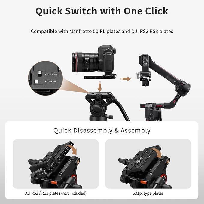 Cayer FP34 Video Monopod, 71" Alu 4-Section Fluid Head with Feet for DSLR | 4-Section Alu Tube, Fluid Head, Folding 3-Leg Base, 13.2 Lb Load, Dual-Mode Compatible Mount - Image 8
