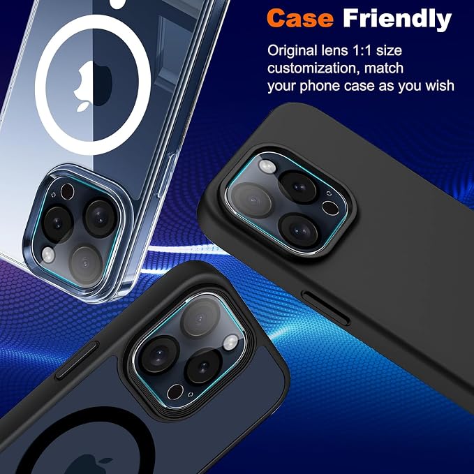 WHPXJY for [3 Pack] Camera Lens Protector for iPhone 15 Pro /15 Pro Max Ultra HD Tempered Glass Lens Protector, Anti Scratch, Strong Adhesion, Easy to Install, Case Friendly Camera Screen Cover - Image 6