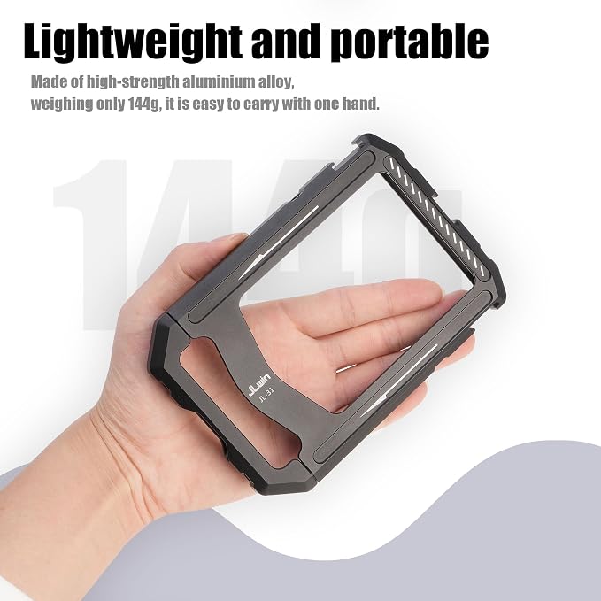 Fotga Aluminum Universal Smartphone Cage Photo Video Stabilizer with Handles Rig for iPhone 17 16 15 14 Pro Max Samsung Cell Phone Vlog Live Stream Video Recording,with Cold Shoe Tripod Mount - Image 4
