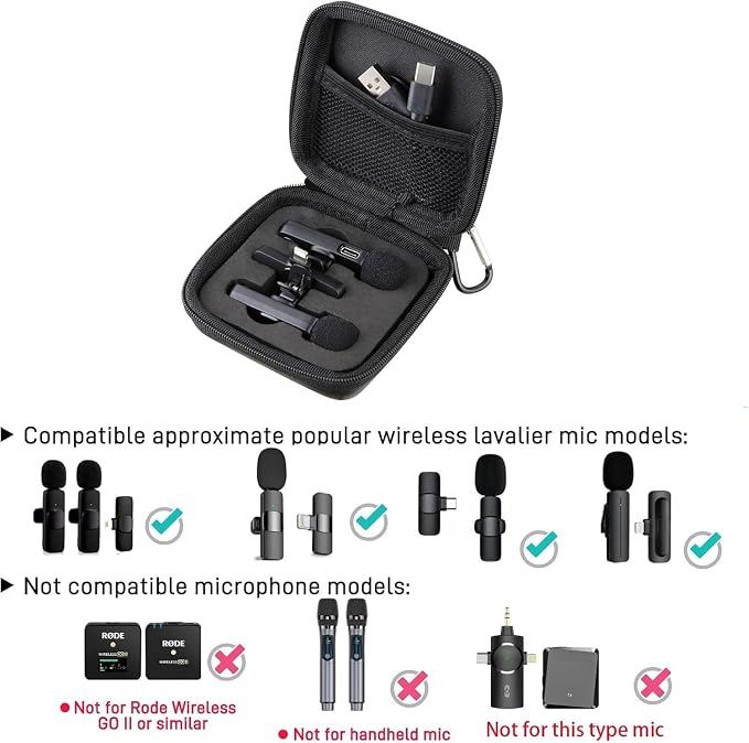 Mini Mic Case Wireless Lavalier Microphone Case for Wireless lavalier microphones Wireless Microphones Mini Tiny Mic Lapel Clip Microphones (Case only) - Image 4