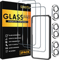 SIBEITU 3+3 Pack Screen Protector for iPhone 17 6.3 Inch Tempered Glass | 3 Pack Screen + 3 Pack Camera Lens Protector with Installation Frame, HD Clear, 9H Hardness, Scratch Resistant, Case Friendly by SIBEITU