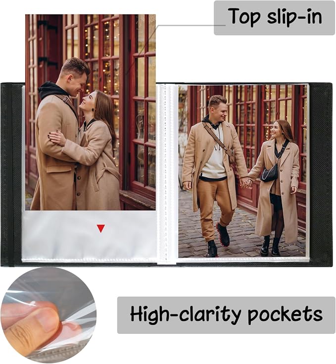 Small Photo Album 5x7 52 Pockets Leather Cover Picture Book Holds 5x7 Photos for Wedding, Baby, Family, Graduation - Image 5