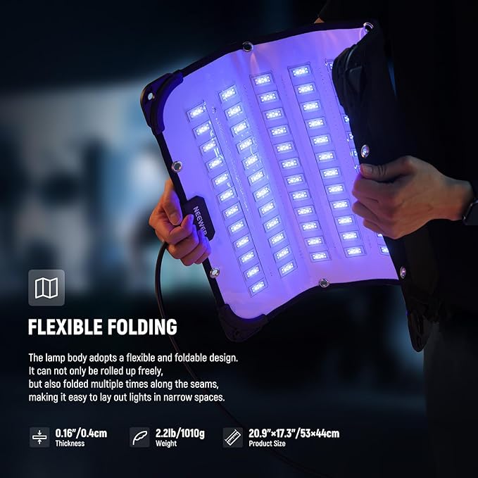 NEEWER 115W Flexible LED Video Light, Studio RGB Panel Light Mat Kit with Softbox APP/2.4G/DMX Control 2500K-10000K 14700lx/0.5m CRI96+, Key Lighting for Photography Streaming Video Recording, FL100C - Image 4