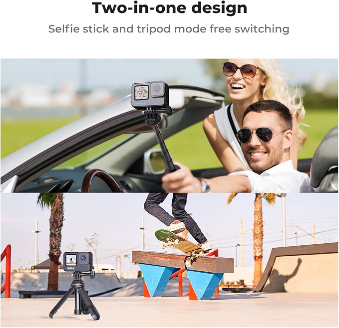 K&F CONCEPT 33.5cm/13.2" Mini Desktop Selfie Stick Tripod | Portable Vlog Handle Grip Action Camera Selfie Stick for GoPro Hero 13/12/11/10/9/8/Max, DJI Osmo Action 6/5/4/3/2/1 MS10 - Image 6