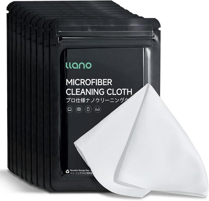 llano Lens Cleaning Cloth, Screen Cleaning Cloth 10 Pack (23cm x 23cm) | Nano Fiber Cloth for Camera Lenses, Smartphone Screens, Tablets, Computer Monitors, Vacuum-Packed and Reusable by TheHorizonofPossibility