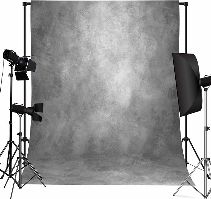 8x10ft Light Grey Backdrop Abstract Photography Backdrop for Professional Studio Backgrounds Gray Photo Backdrop Prop Portrait Photo Backdrops for Photoshoot Backdrop Curtains Rod Pocket on Top by Naykaly