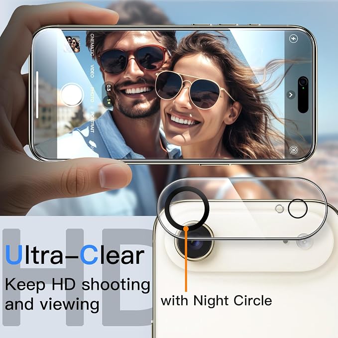 JETech Privacy Screen Protector for iPhone Air, 2+2 Pack | Anti-Spy Tempered Glass, with Camera Lens Protector, Easy Installation Tool - Image 6