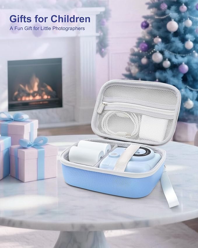 Krypthos Kids Instant Print Camera Case for Dylanto for ESOXOFFORE (Blue) | Compatible with ESOXOFFORE, Dylanto, DUDUDRAGON, Zostuic, Gofunly, Cimizi, Paper Storage, Shockproof, Durable, Easy to Carry - Image 3