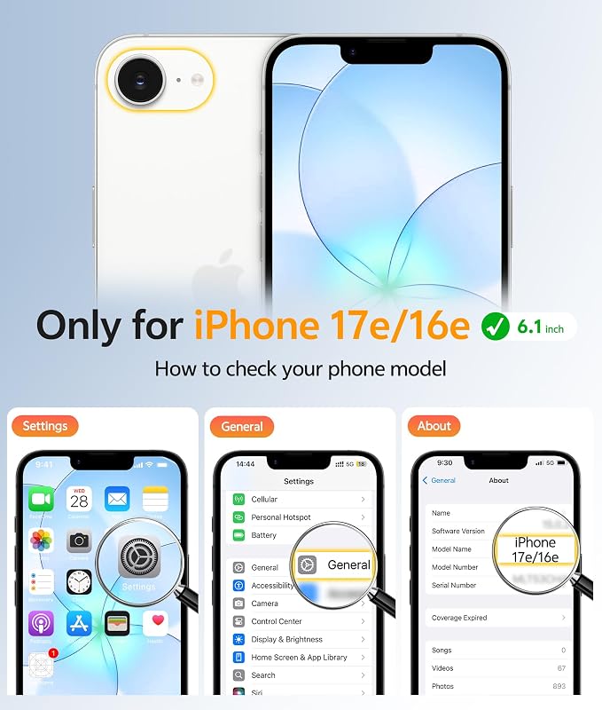 FNTCASE for iPhone 17e/ iPhone 16e Case, Fit for Magsafe, Screen Protector | Translucent Matte Magnetic Back, 14FT Military Grade Drop Protection, Shockproof Protective Phone Cover, Light Blue - Image 2